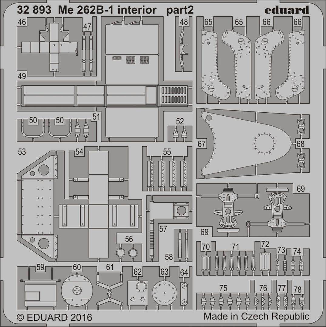 Eduard 32893 Me 262B-1 interior REVELL 1/32 – immagine 2