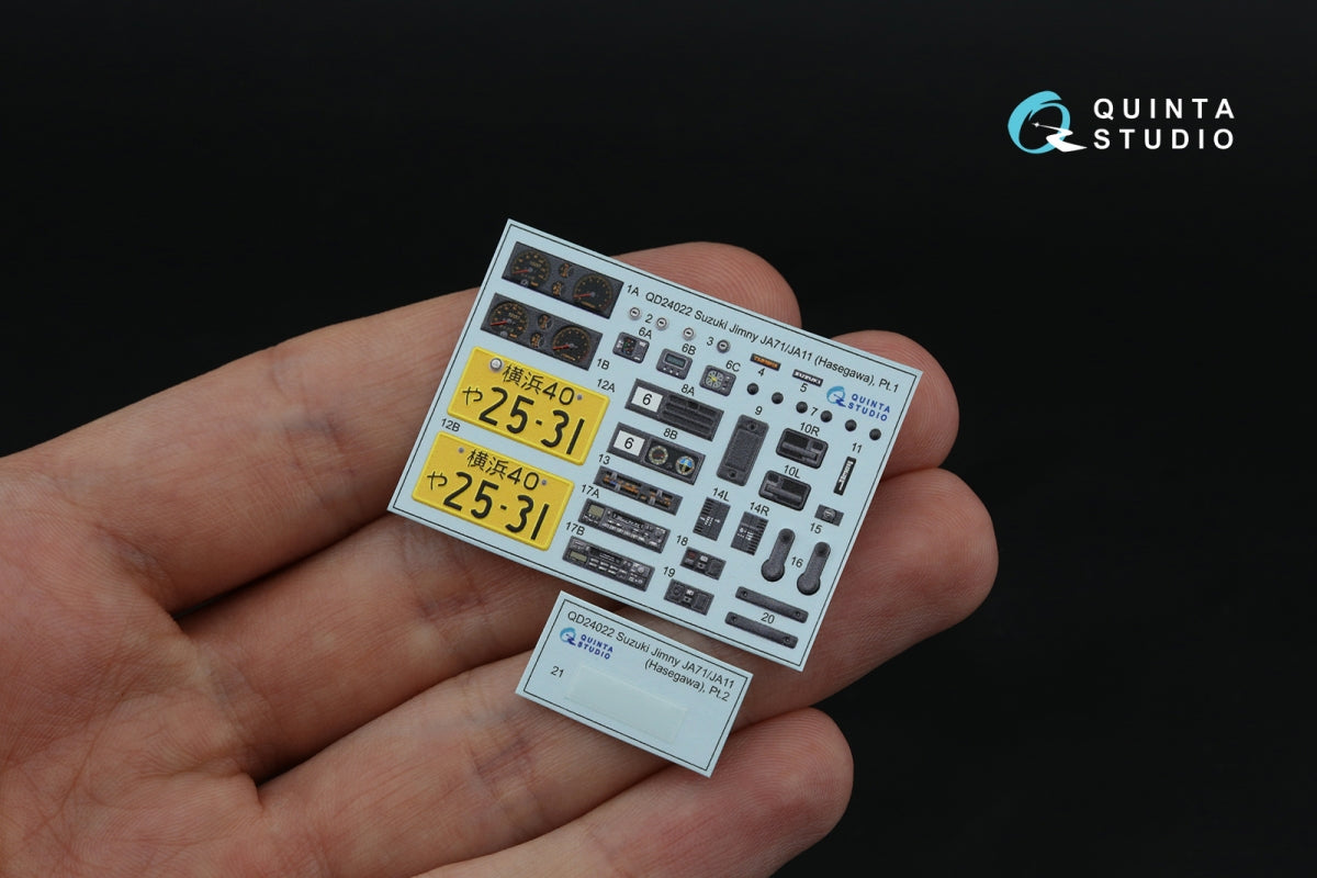 Quinta Studio QD24022 Suzuki Jimny JA71-JA11 3D-Printed coloured Interior on decal paper (Hasegawa) 1/24 – Bild 3