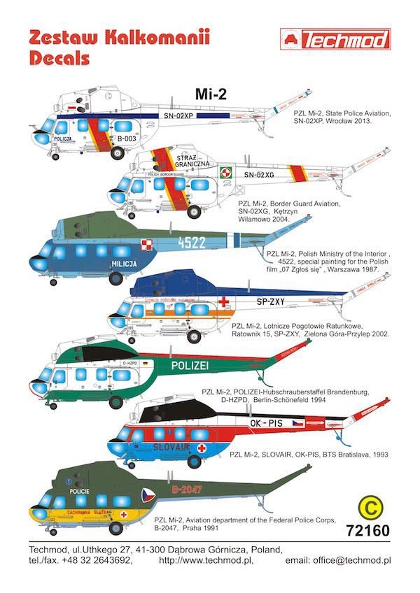 Décalcomanies Techmod 72160 Mi-2 (1/72)