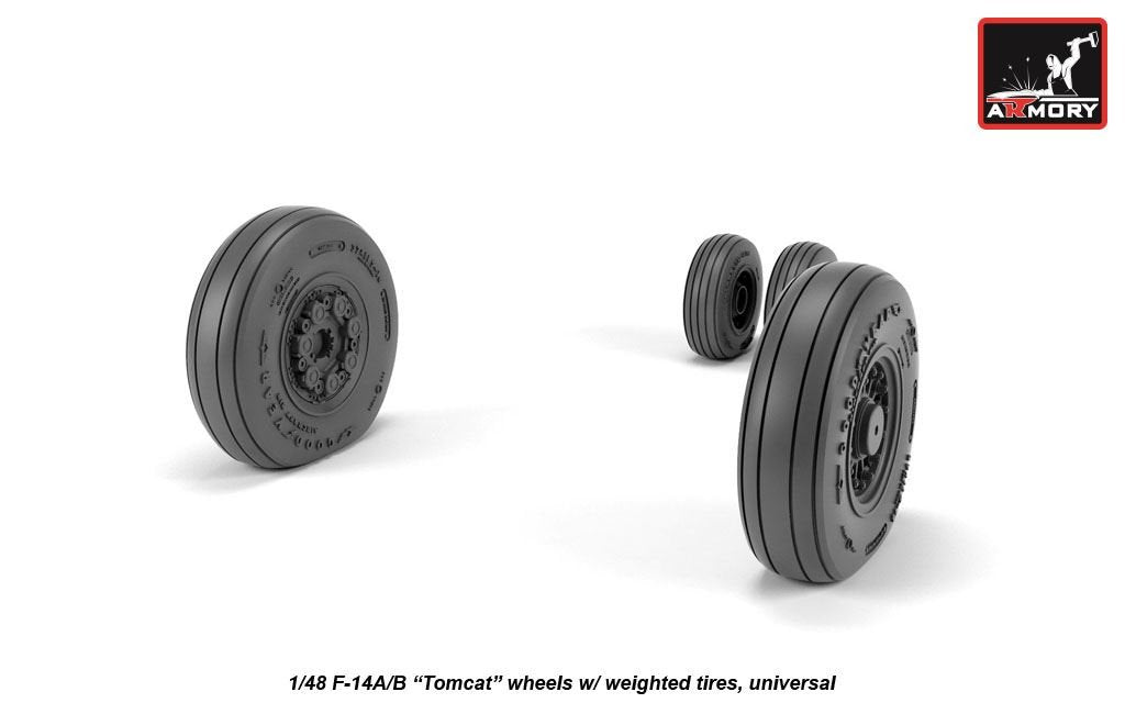 Armory Models AW48326 F-14A/B Tomcat early type wheels w/ weighted tires 1/48 – Bild 3