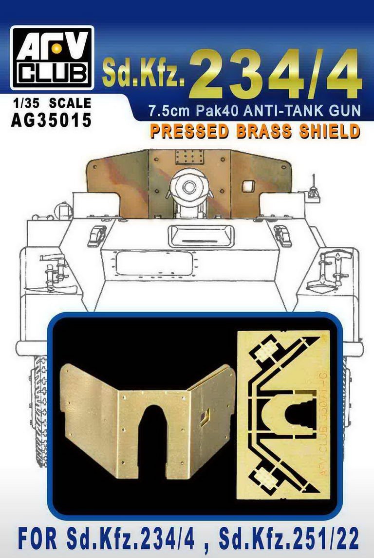 AFV Club AG35015 BOUCLIER BBASS PRESSÉ POUR Sd.Kfz.234/4, Sd.Kfz.251/22 1/35