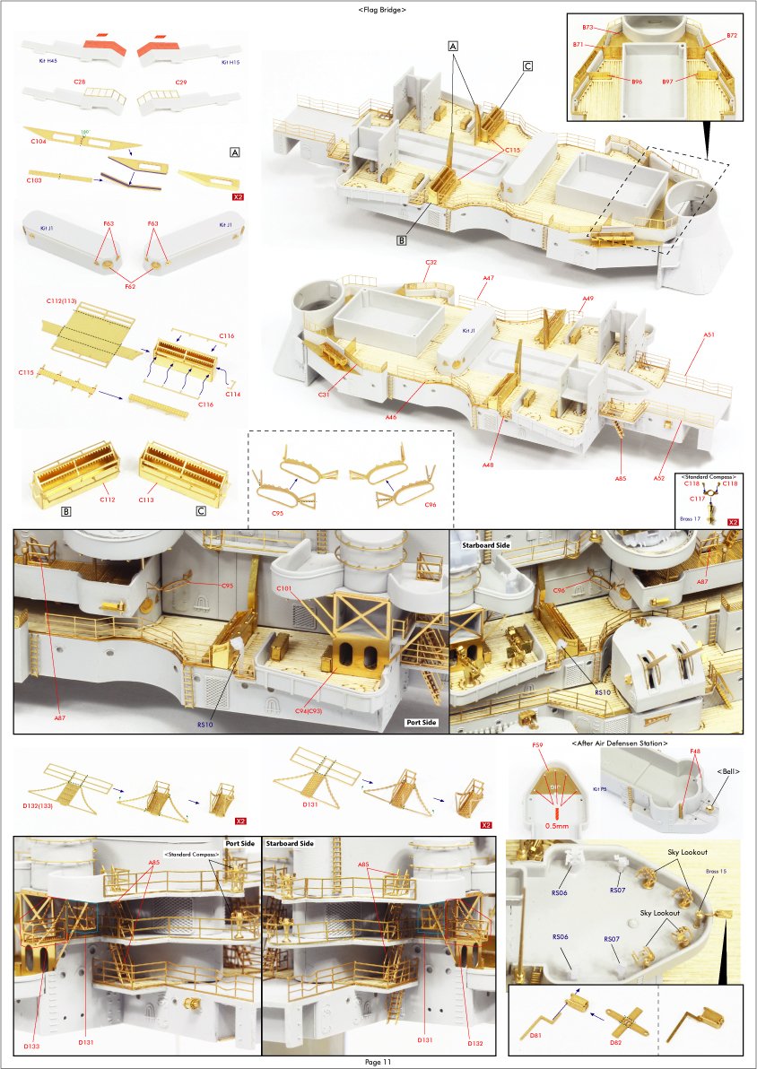 Pontos 37034FN USS BB-63 Missouri 1945 « Advanced » Detail Up Set pour maquette Hobbyboss (pont en bois couleur teck) 1/350 – image 18