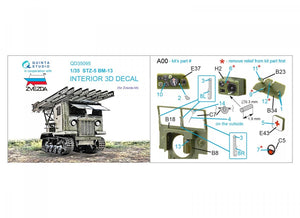 Quinta Studio QD35095 STZ-5 BM-13 3D-Printed &amp;amp; coloured Interior on decal paper (Zvezda) 1/35 – zdjęcie 2