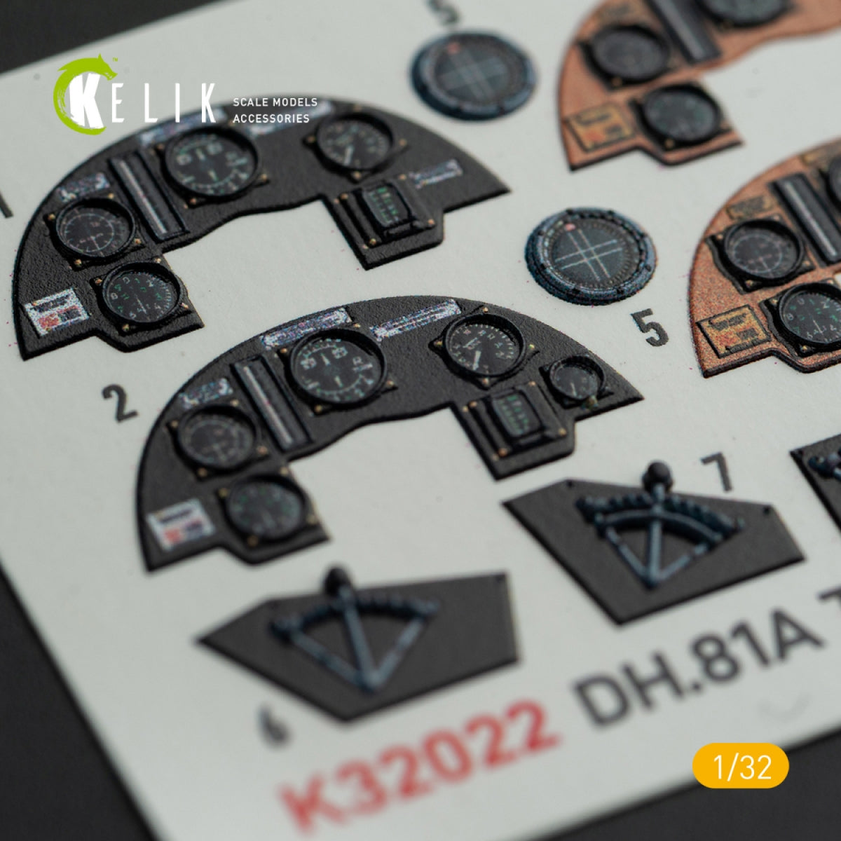 KELIK K32022 DH.81A Tiger Moth - Interior 3D Decal with 3D printed parts for ICM kit 1/32 – Bild 3