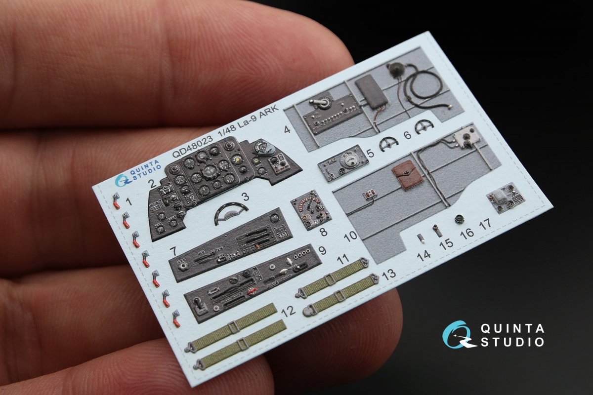 Quinta Studio QD48023 La-9 3D-Printed &amp;amp; coloured Interior on decal paper (for ARK kit) 1/48 – Bild 2