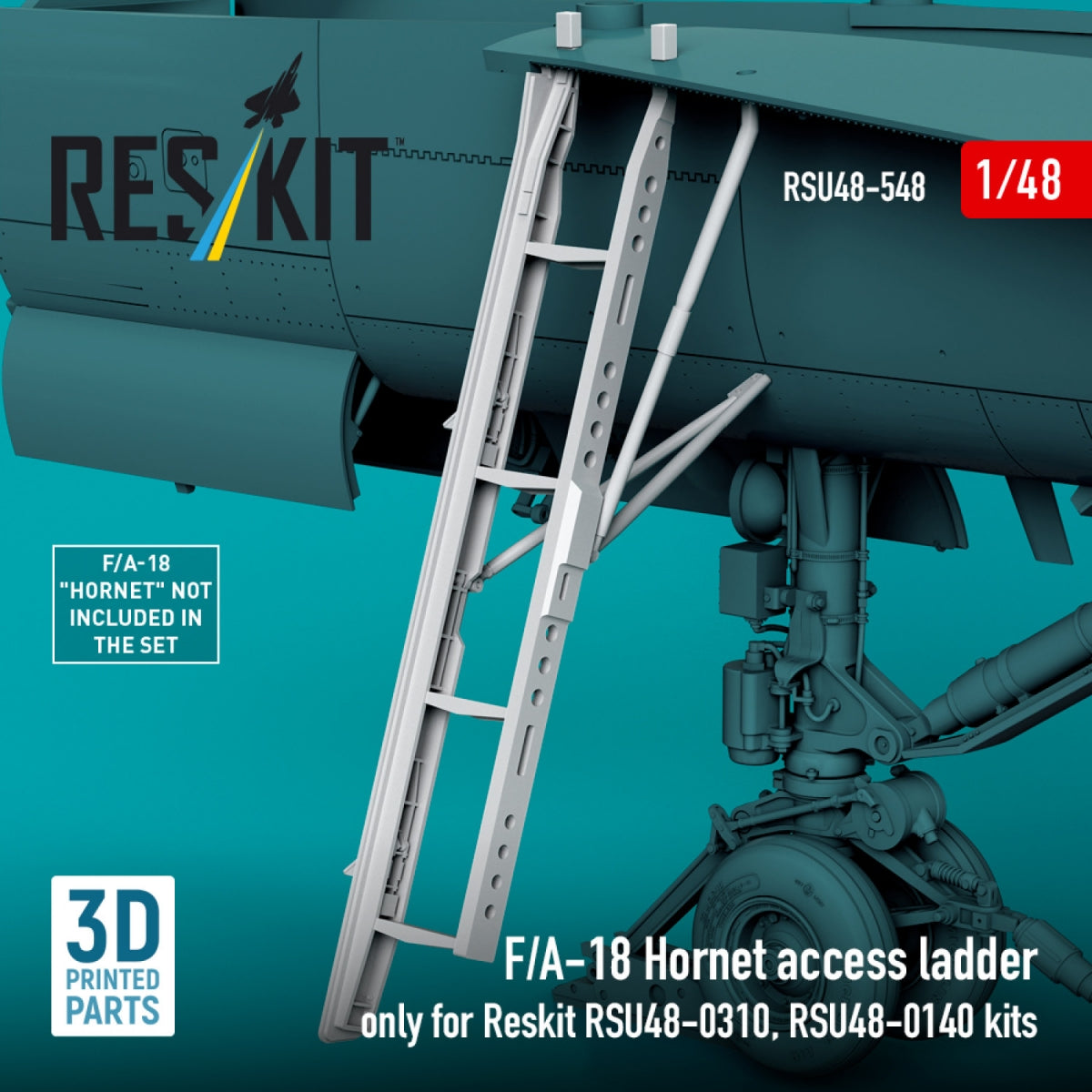 RESKIT RSU48-0548 F/A-18 Hornet access ladder only for Reskit RSU48-0310, RSU48-0140 kits (3D Printed) 1/48