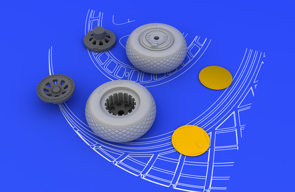 Eduard 648068 PV-1 wheels 1/48 (REVELL) – immagine 3