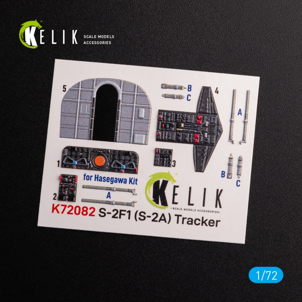 KELIK K72082 S-2A Tracker interior 3D decals for Hasegawa kit 1/72 – immagine 2