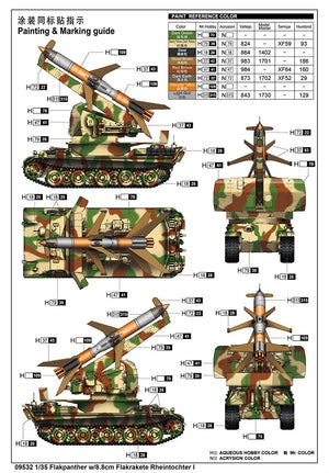 Trumpeter 09532 Flakpanther avec Flakrakete Rheintochter I 8,8 cm 1/35 – image 4