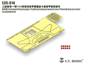 E.T. Model E35-014 WWII German Panzerjager I Fighting Compartment Armor Plates(Early version) (For DRAGON 6230) 1/35