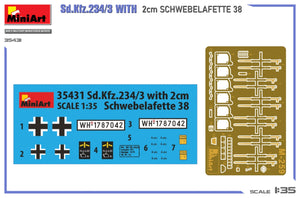 MiniArt 35431 Sd.Kfz.234/3 With 2cm Schwebelafette 38 1/35 – immagine 2