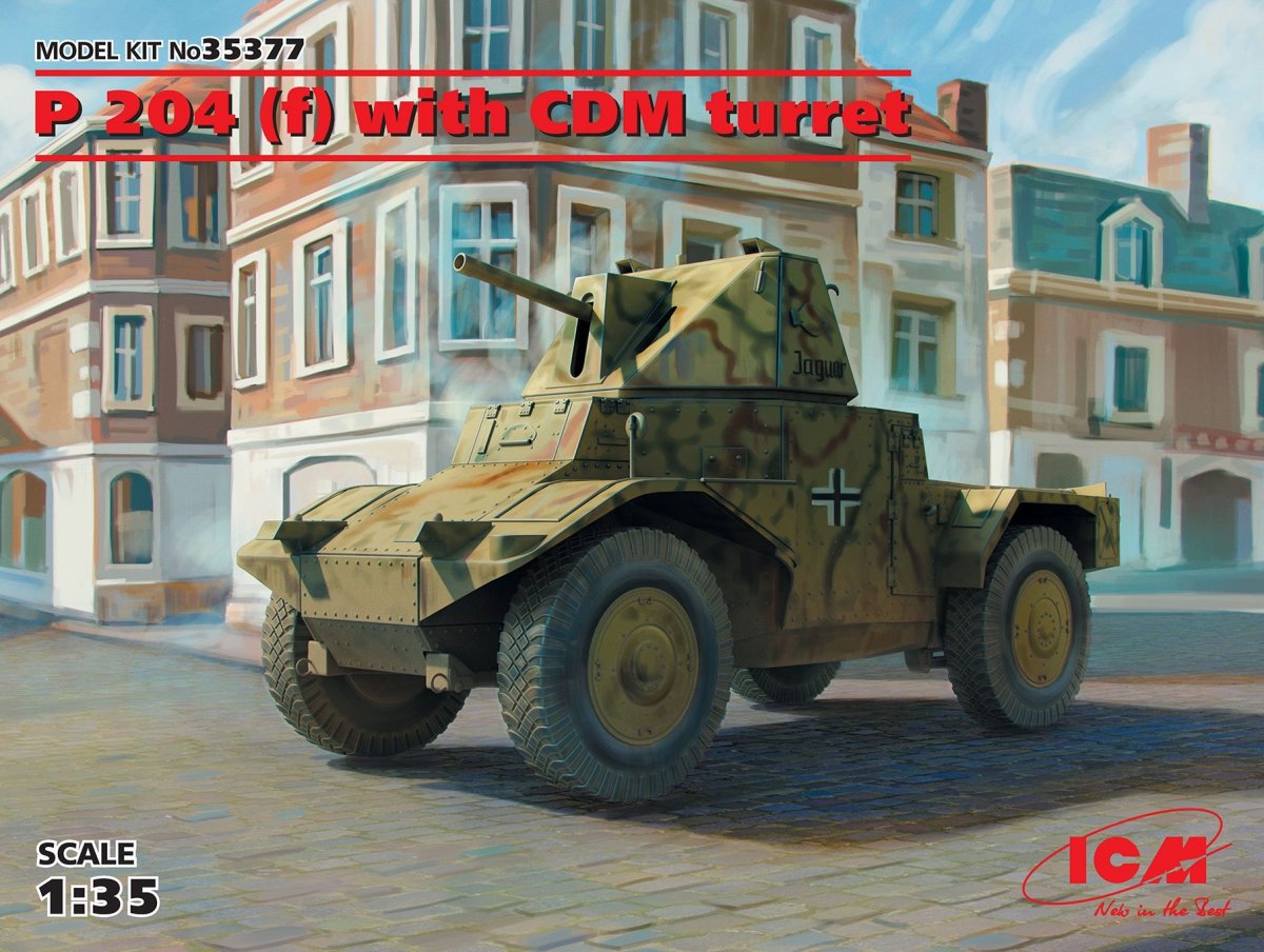 ICM 35377 Panzerspahwagen P 204 (f) avec tourelle CDM, véhicule blindé allemand de la Seconde Guerre mondiale, échelle 1/35