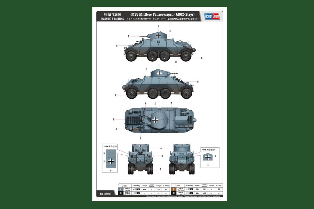 Hobby Boss 83890 M35 Mittlere Panzerwagen (ADGZ-Steyr) 1/35 – Bild 2