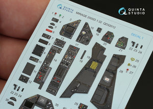 Quinta Studio QD32012 Mirage 2000D 3D-Printed &amp;amp; coloured Interior on decal paper (for Kitty Hawk kit) 1/32 – immagine 7
