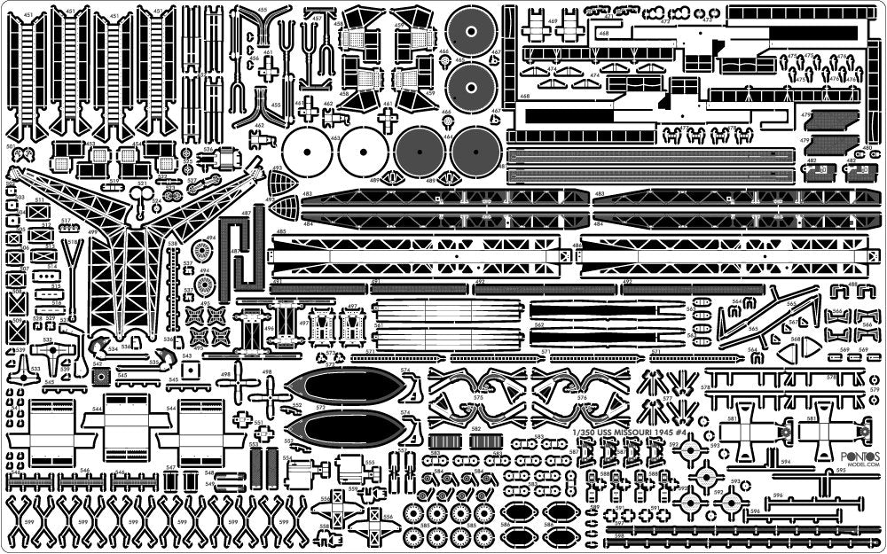 Pontos 35026FN USS BB-63 Missouri 1945 Detail Up Set (Teak tone stained wooden deck) 1/350 – image 16