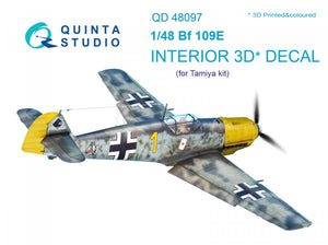 Quinta Studio QD48097 Bf 109E 3D-Printed &amp;amp; coloured Interior on decal paper (for Tamiya kit) 1/48