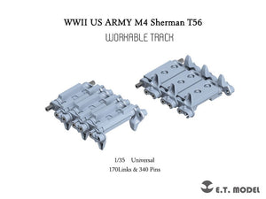ET Model P35-088 WWII US ARMY M4 Sherman T56 Workable Track (3D Printed) 1/35