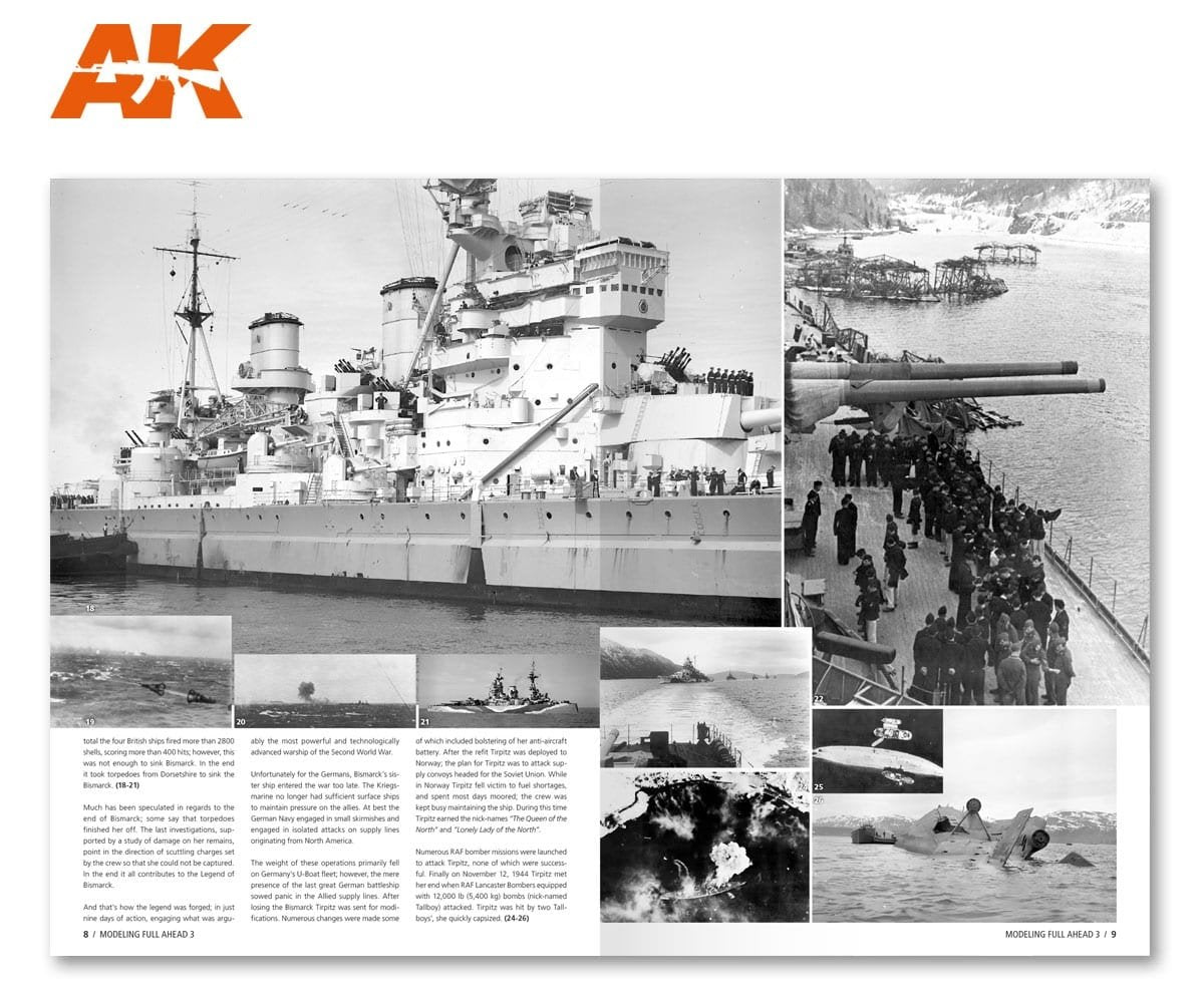 AK Interactive AK249 MODELLING FULL AHEAD 3: BISMARK &amp;amp; TIRPITZ (English) – immagine 8