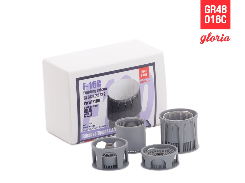 Gloria GR48016C F-16C F110-PW Carbon Fiber Exhaust Nozzle &amp;amp; Afterburner OPEN TAMIYA 1/48 – zdjęcie 4