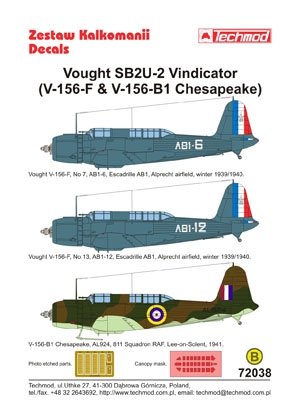 Techmod 72038 - Vought SB2U-2 Vindicator (V-156 Chesapeake) 1/72 – immagine 2