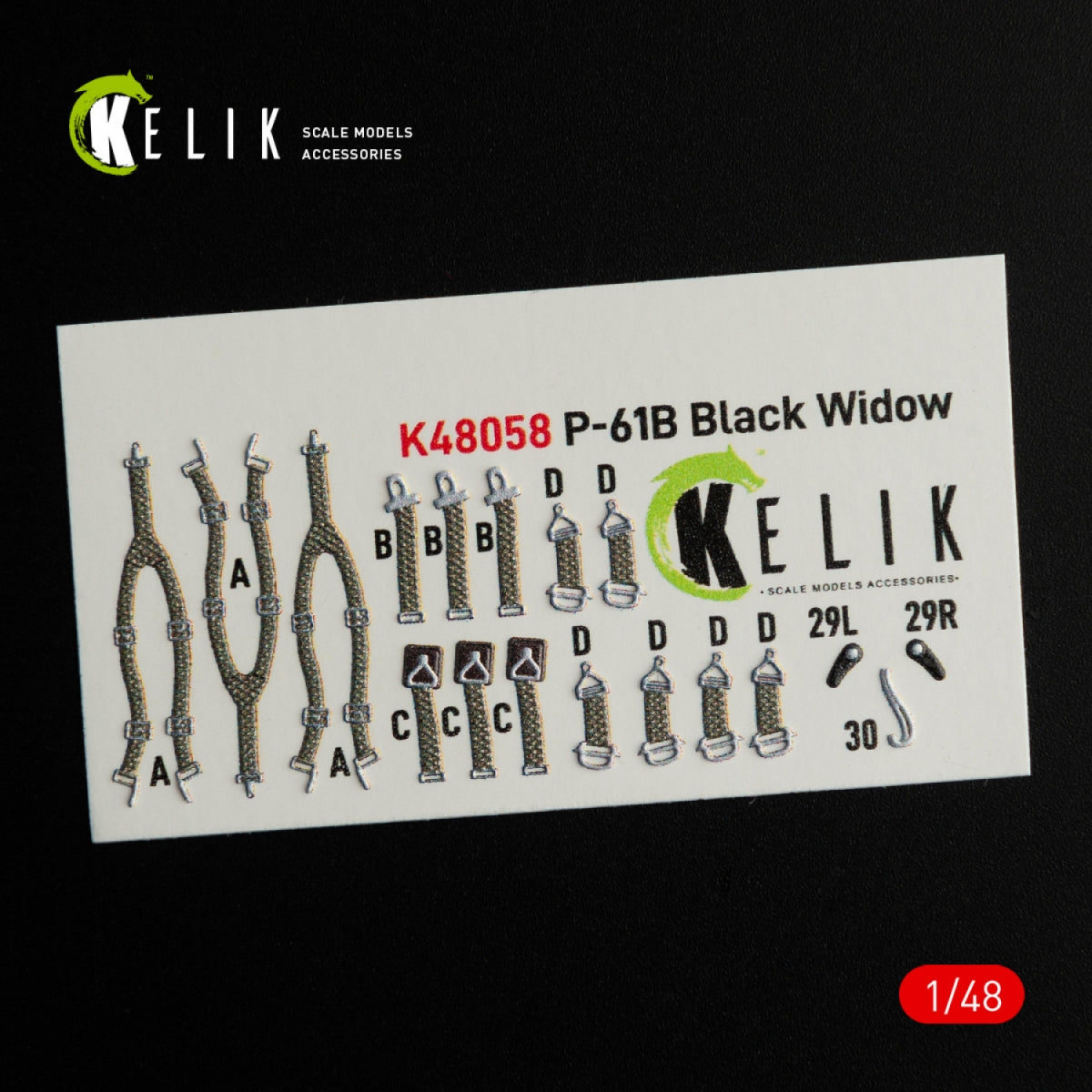 KELIK K48058 P-61B BLACK WIDOW INTERIOR 3D DECALS FOR GWH KIT 1/48 – Bild 2