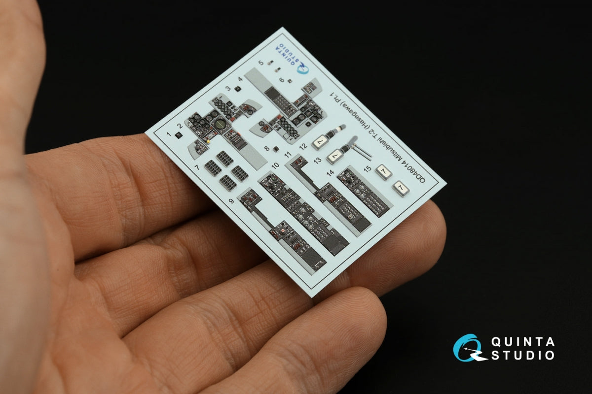 Quinta Studio QD48014 Mitsubishi T-2 3D-Printed coloured Interior on decal paper (Hasegawa) 1/48 – Bild 3