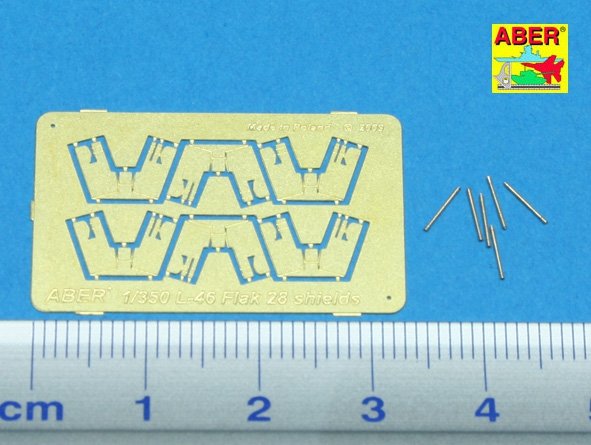 Aber 350L-46 Set of 6 pcs 4cm Flak 28 barrels with shields for German Navy 1/350 – immagine 2