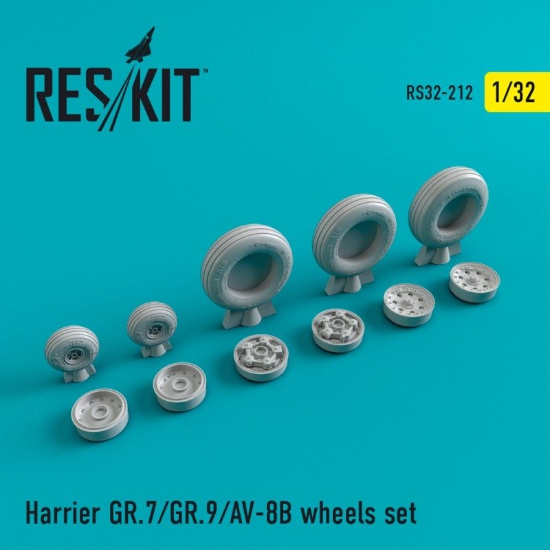 RESKIT RS32-0212 Jeu de roues Harrier GR.7/GR.9/AV-8B 1/32