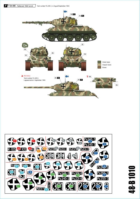 Star Decals 48-B1010 Finland WW2 # 2. T-34 m/1941, T-34 m/1943 and T-34-85 1/48 – zdjęcie 2