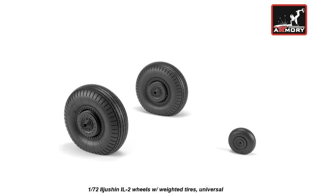 Armory Models AW72056 Iljushin IL-2 Bark late type wheels w/ weighted tires 1/72 – zdjęcie 3
