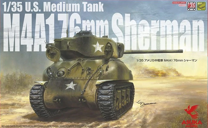 Asuka 35-047 Char moyen américain M4A1 76 mm Sherman 1/35