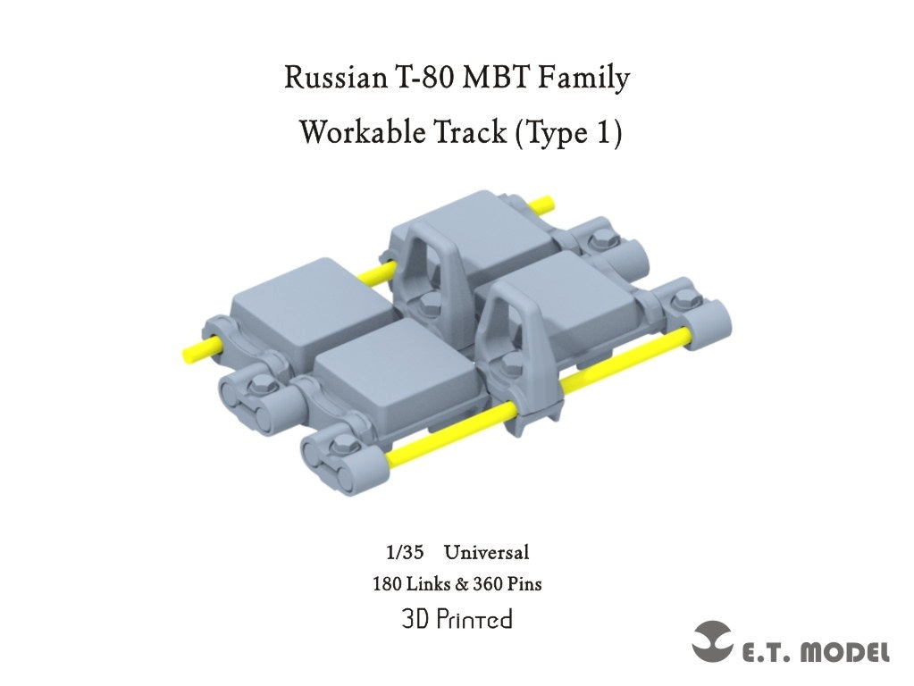 ET Model P35-067 Russian T-80 MBT Family Workable Track (Type 1) 3d Printed 1/35