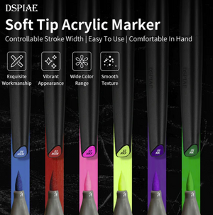 DSPIAE MKF-02 Water-Based Soft Head Marker Fluorescent Red – Bild 2