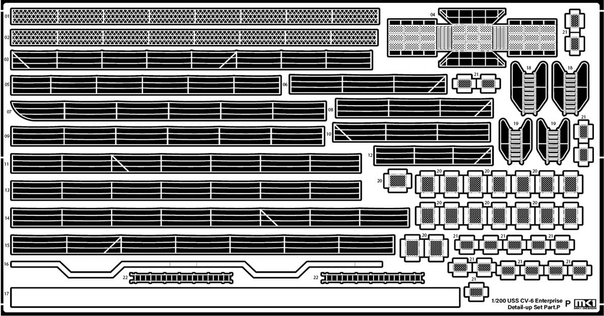 MK1 Design MD-20022 USS CV-6 Enterprise DX with Full Wooden Deck for Trumpeter 1/200 – Bild 74