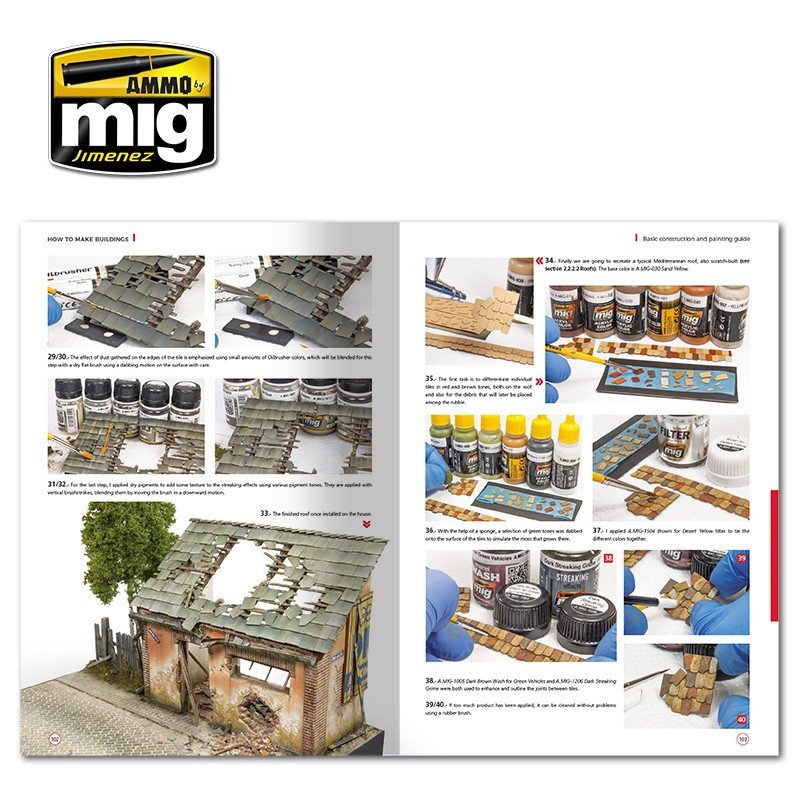 AMMO of Mig Jimenez 6135 HOW TO MAKE BUILDINGS. BASIC CONSTRUCTION AND PAINTING GUIDE (English) – immagine 3