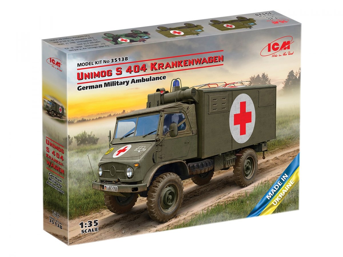 ICM 35138 Unimog S 404 Krankenwagen German Military Ambulance 1/35 – immagine 2