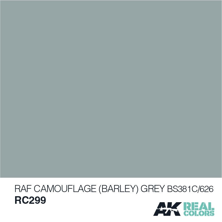 AK Interactive RC299 RAF CAMOUFLAGE (BARLEY) GREY BS381C/626 – 10ML – immagine 2