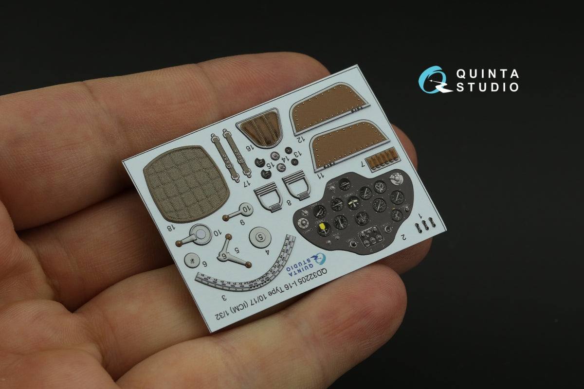 Quinta Studio QD32205 I-16 Type 10/17 3D-Printed coloured Interior on decal paper (ICM) 1/32 – immagine 11