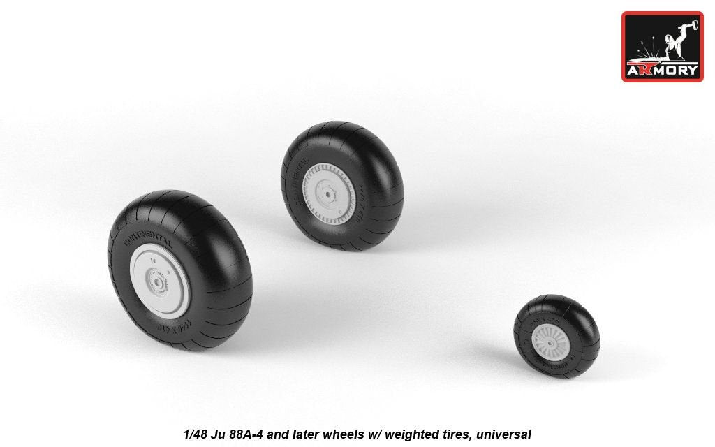 Armory Models AW48202 Junkers Ju 88 late wheels w/ weighted tires 1/48 – immagine 4