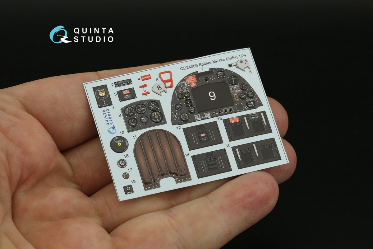 Quinta Studio QD24009 Spitfire Mk.IXc 3D-Printed &amp;amp; coloured Interior on decal paper (Airfix) 1/24 – Bild 10