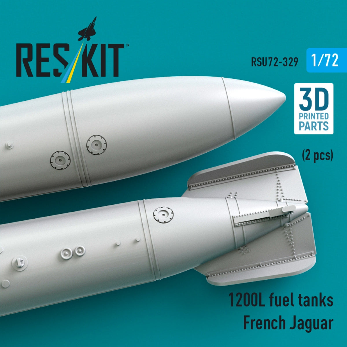 RESKIT RSU72-0329 1200 L fuel tanks French Jaguar (2 pcs) (3D Printed) 1/72