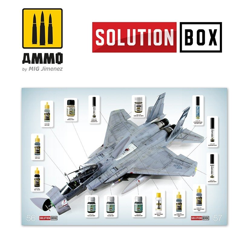 AMMO of Mig Jimenez 6509 How To Paint USAF Navy Grey Fighters Solution Book – immagine 7