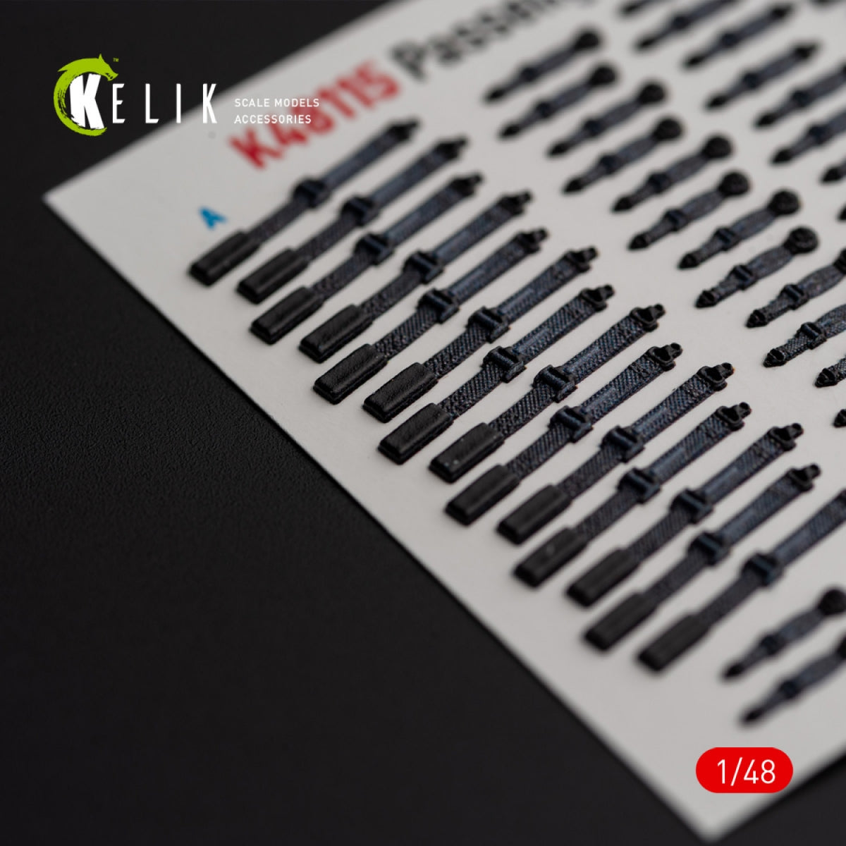 KELIK K48115 Passenger Seat Belts for MH-60/UH-60 Black Hawk - interior 3D decals for ICM kit 1/48 – zdjęcie 3
