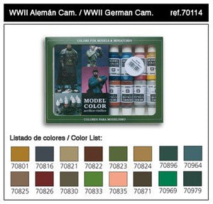 Vallejo WWII GERMAN CAMOUFLAGE (16 couleurs) (70114)