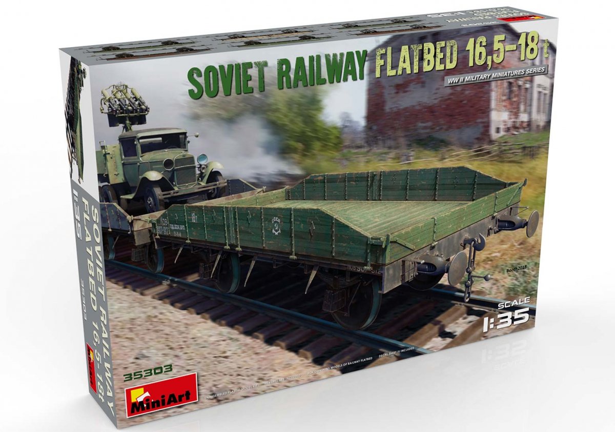MiniArt 35303 Soviet Railway Flatbed 16,5-18t 1/35 – immagine 2