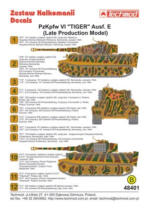 Techmod 48401 - Pz.Kpfw.VI Tiger Ausf.E (Late Production Model) 1/48 – image 2