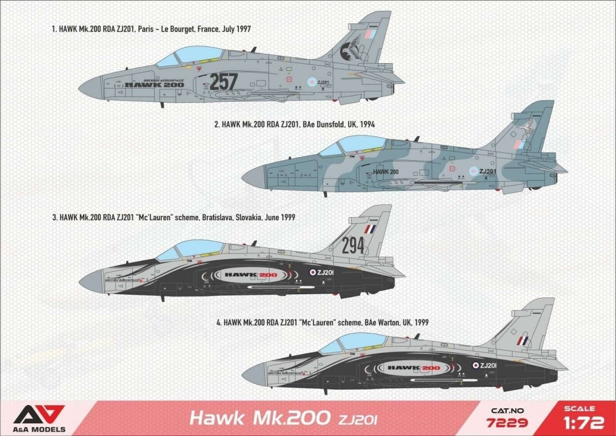 A&amp;amp;A Models 7229 Hawk 200 ZG201 - Light Multirole Fighter 1/72 – image 2