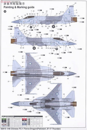 Trumpeter 02815 Chinese PLAAF FC-1 Fierce Dragon (Pakistan JF-17 Thunder) 1/48 – imagen 7