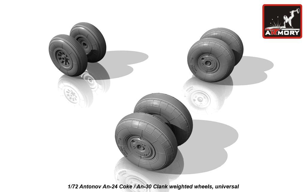 Armory Models AW72028 Antonov An-24 Coke / An-30 Clank wheels 1/72 – imagen 2