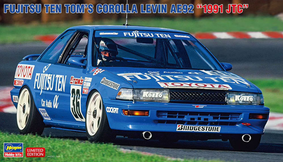 Hasegawa 20492 Fujitsu Ten Tom&amp;#39;s Corolla Levin AE92 &amp;quot;1991 JTC&amp;quot; 1/24